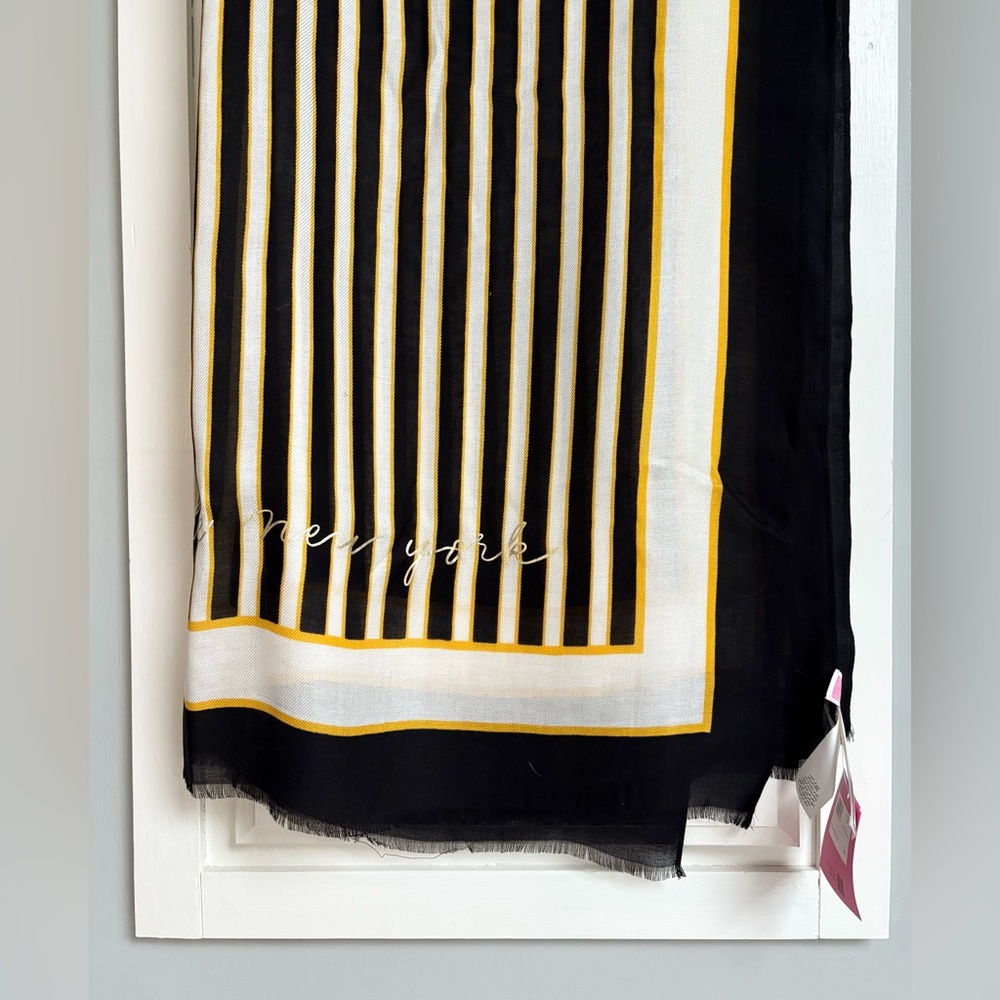NWT Kate Spade New York || Botanical Stripe Oblong Scarf - Picture 5 of 11